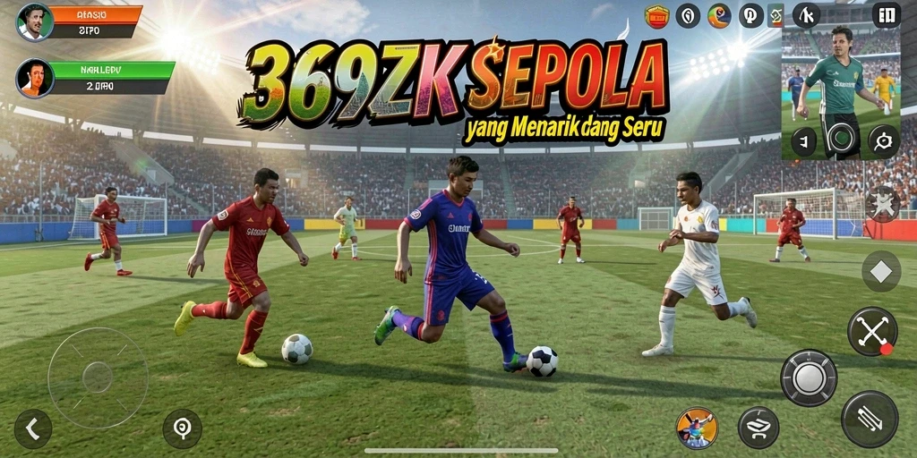 Tangkapan layar dari gameplay 369ZK yang penuh aksi sepak bola.