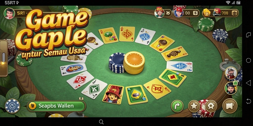 Tampilan gameplay seru dari 55RT yang penuh tantangan Gaple.