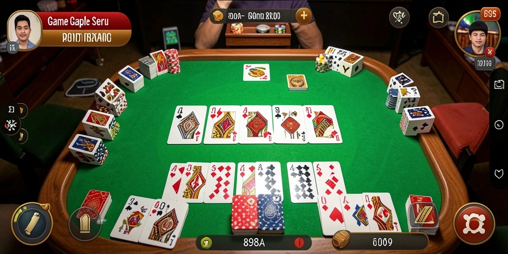 Tampilan gameplay seru dalam permainan Gaple 898A.
