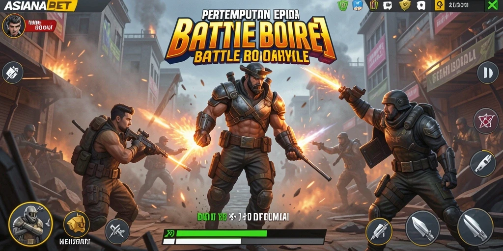 Tampilan aksi grafik <strong>ASIANABET</strong> dalam pertempuran Battle Royale.