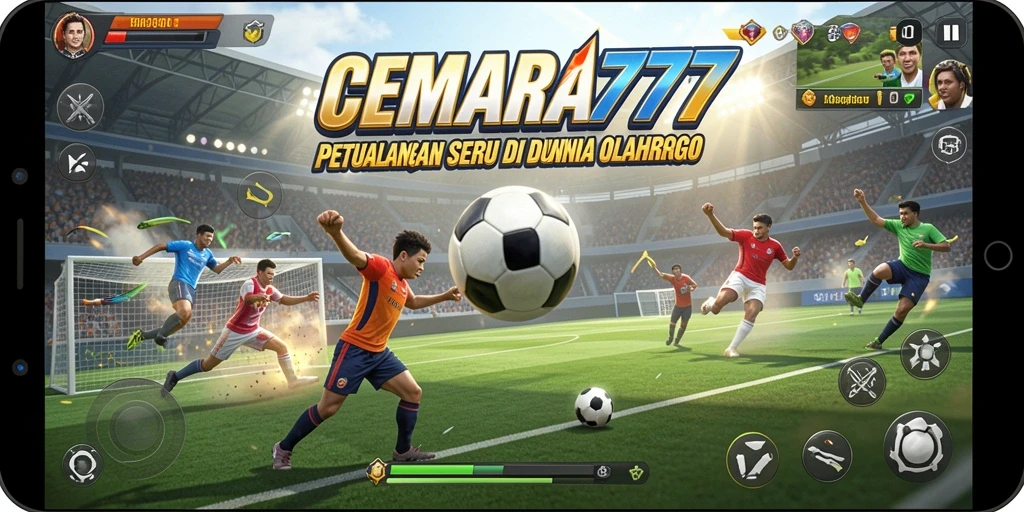 Screenshot CEMARA777 menampilkan pemain bersaing di arena olahraga yang menarik.