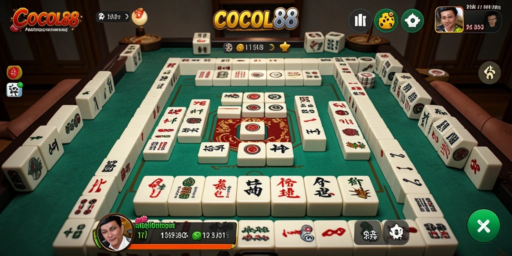 Screenshot COCOL88 menunjukkan antarmuka permainan Mahjong yang menarik.