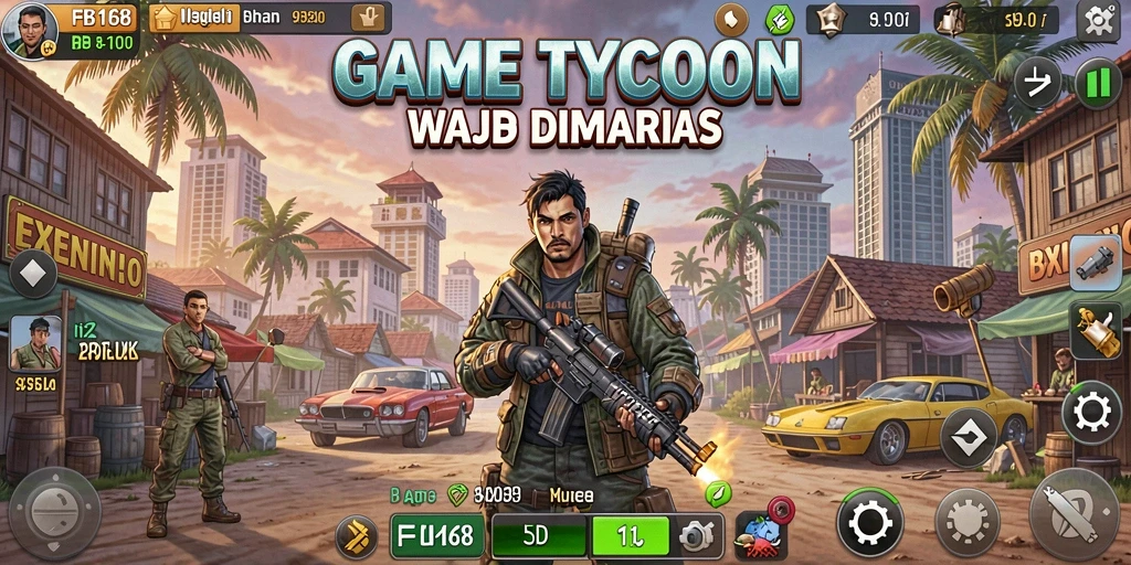 Screenshot gameplay FB168 menampilkan pengalaman Tycoon yang seru.