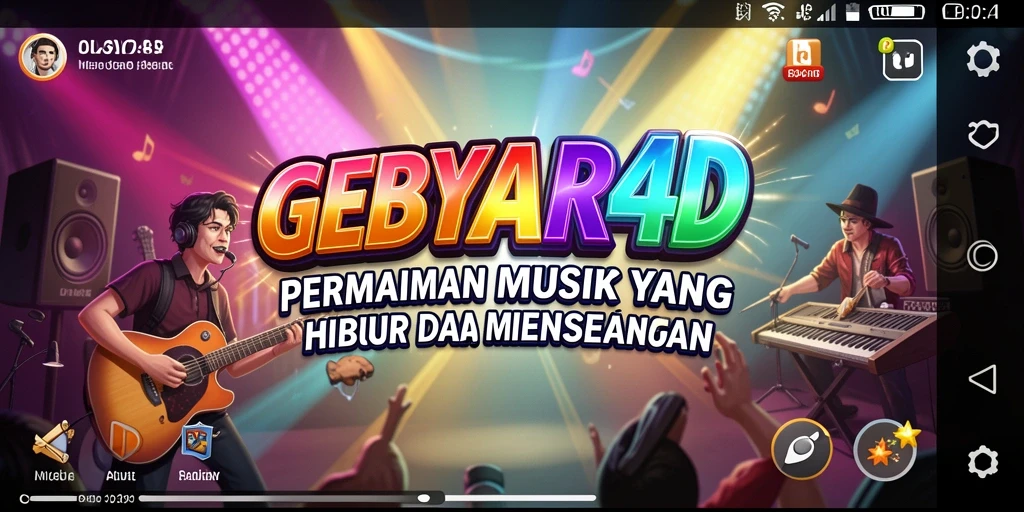 Tampilan menarik gameplay GEBYAR4D dengan berbagai musik.