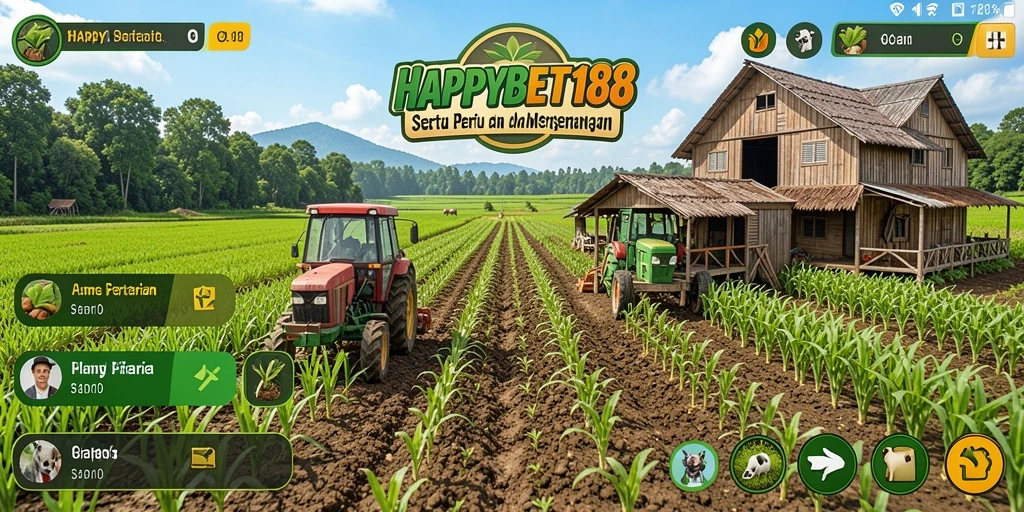 Gameplay menarik dari HAPPYBET188 yang menampilkan pertanian yang subur.