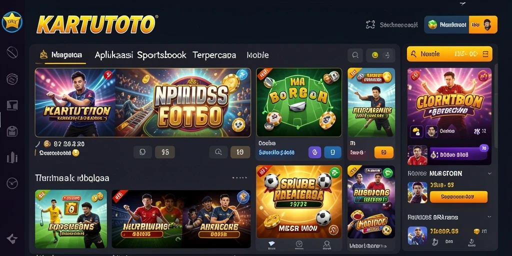 Screenshot gameplay KARTUTOTO menunjukkan antarmuka taruhan olahraga yang menarik.
