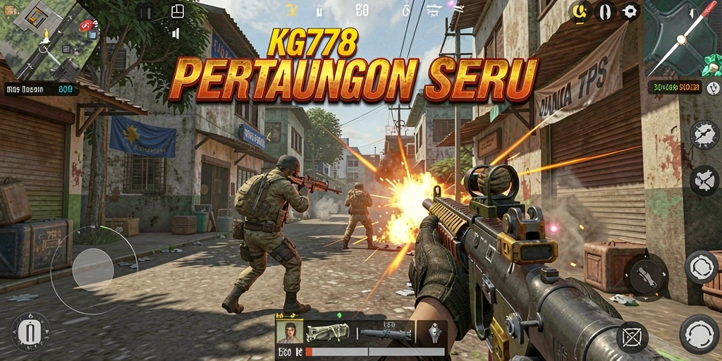 Screenshot utama KG778 menampilkan aksi seru dalam permainan TPS.