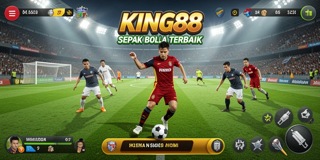 Tangkapan layar dari KING88 menunjukkan aksi sepak bola yang seru.