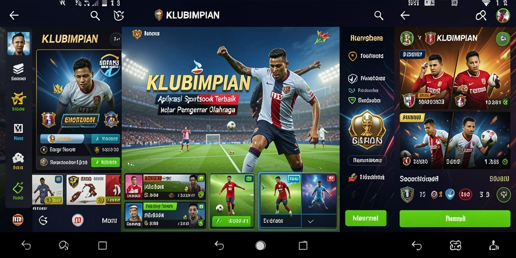 Tampilan utama KLUBIMPIAN dengan fitur taruhan olahraga.