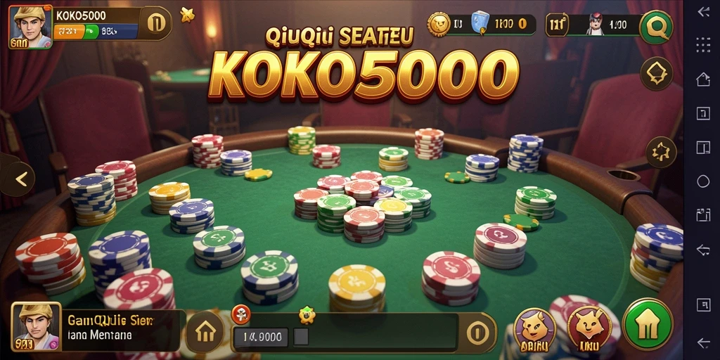Tampilan gameplay seru di KOKO5000 yang menunjukkan aksi QiuQiu.