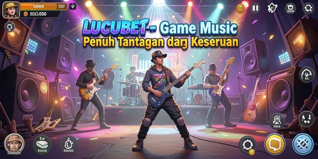 Screenshot permainan LUCUBET dengan gameplay musik yang menarik.