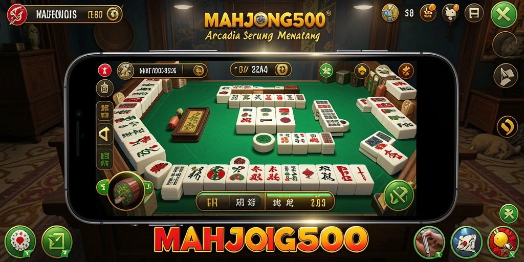 Tangkapan layar dari gameplay seru MAHJONG500 dengan visual menakjubkan.