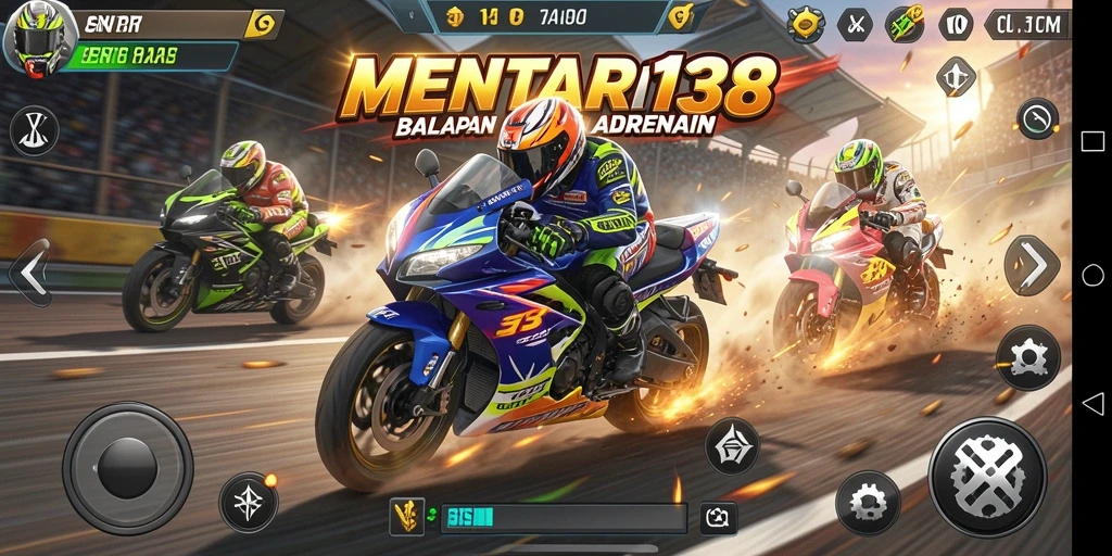 Tampilan gameplay MENTARI138 yang seru dan mendebarkan saat balapan.