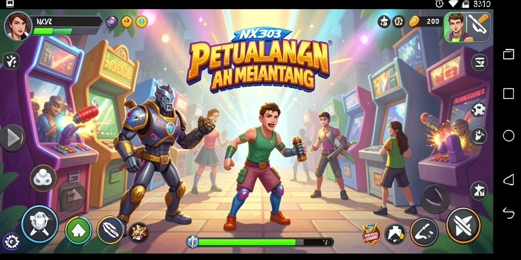 Screenshot utama NX303 menampilkan aksi gameplay yang cepat dan dinamis.