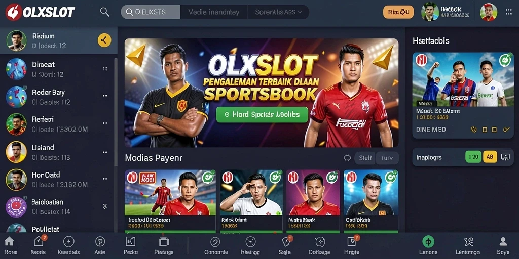 Screenshot OLXSLOT menampilkan pengalaman taruhan mendebarkan di Sportsbook.