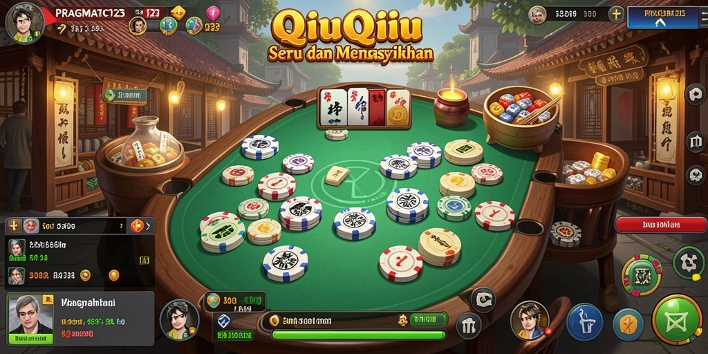 Tampilan gameplay seru dalam PRAGMATIC123 yang menampilkan aksi QiuQiu.