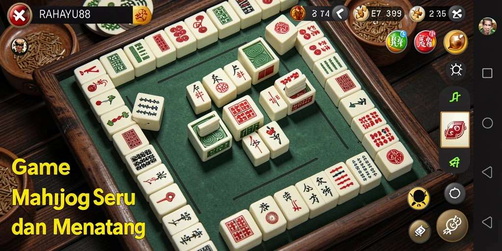 Screenshot gameplay RAHAYU88 dengan tampilan papan Mahjong