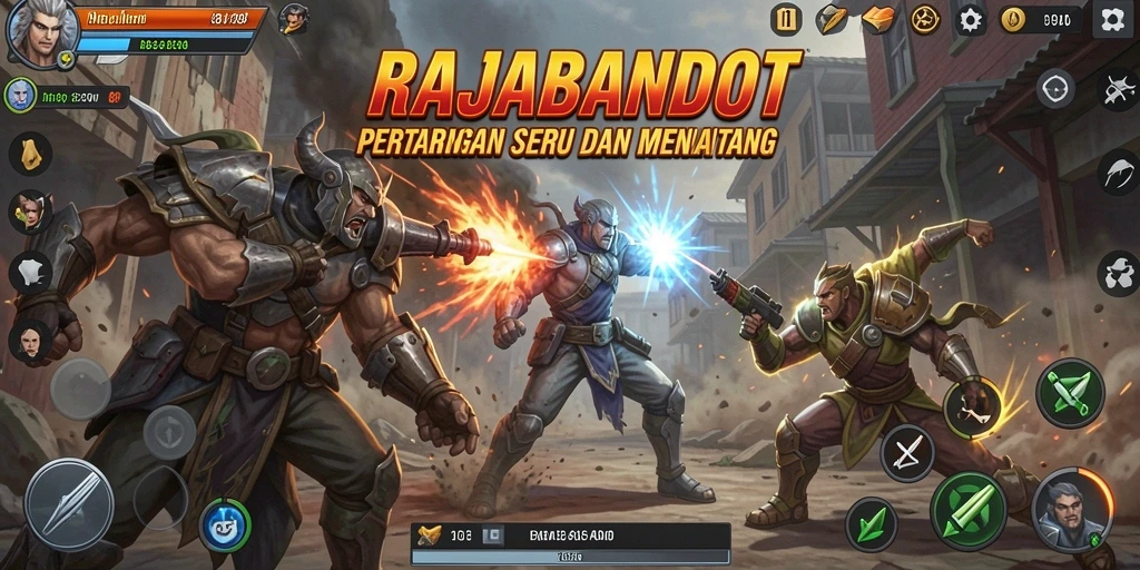 Menampilkan pertarungan intens dalam RAJABANDOT dengan grafis menawan.