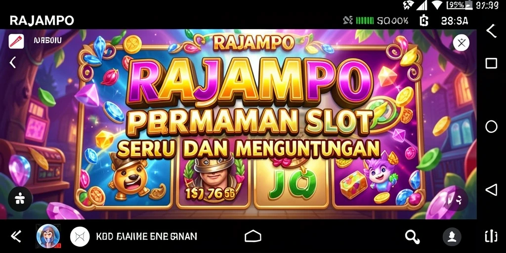 Screenshot gameplay RAJAMPO menunjukkan keseruan permainan Slot yang menegangkan.