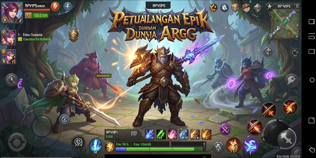 Screenshot gameplay RPVIP5 menampilkan aksi seru dalam pertempuran.