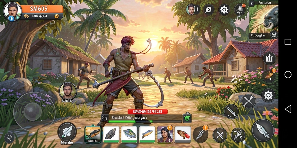 Tampilan menakjubkan dari gameplay SM605 dalam simulasi kehidupan.