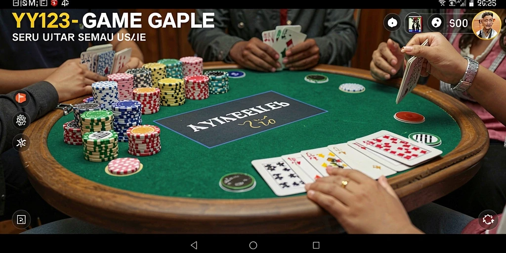 Screenshot gameplay YY123 yang menunjukkan keseruan bermain Gaple.